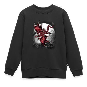 Drache Drachen Fabelwesen mystisch - Kinder Premium Organic Sweatshirt - Schwarz - Vorne - AI Model Kid Female (0cm)