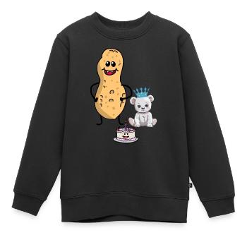 Erdnuss Teddybär Geburtstag Torte Gratulieren Kind - Kinder Premium Organic Sweatshirt - Schwarz - Vorne - AI Model Kid Female (0cm)