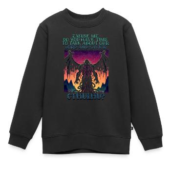 Seigneur et Rédempteur Cthulhu Cult Lovecraft Necronomicon - Sweat Premium enfant bio - noir - Devant - AI Model Kid Female (0cm)