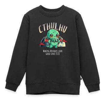 Montag 1928 - Cthulhu Kult Lovecraft Necronomicon - Kinder Premium Organic Sweatshirt - Schwarz - Vorne - AI Model Kid Female (0cm)