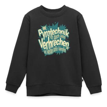 La pyrotechnie n’est pas un crime - Meme Spruch - Sweat Premium enfant bio - noir - Devant - AI Model Kid Female (0cm)