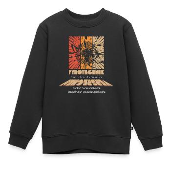 Pyrotechnik ist doch kein Verbrechen - Meme Spruch - Kinder Premium Organic Sweatshirt - Schwarz - Vorne - AI Model Kid Female (0cm)