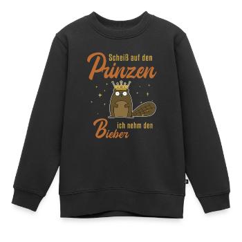 Ich nehm den Bieber North American Eurasian Beaver - Kinder Premium Organic Sweatshirt - Schwarz - Vorne - AI Model Kid Female (0cm)