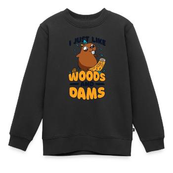 Ich mag einfach Woods And Dams Castor Canadensis - Kinder Premium Organic Sweatshirt - Schwarz - Vorne - AI Model Kid Female (0cm)