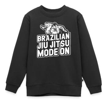Brazilian Jiu Jitsu Mode On - Funny Brazilian Jiu - Kinder Premium Organic Sweatshirt - Schwarz - Vorne - AI Model Kid Female (0cm)