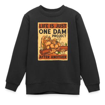 Nur ein Staudammprojekt reiht sich nach dem anderen Nordamerika - Kinder Premium Organic Sweatshirt - Schwarz - Vorne - AI Model Kid Female (0cm)