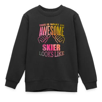 Skifahren Skifahren Skifahren - Kinder Premium Organic Sweatshirt - Schwarz - Vorne - AI Model Kid Female (0cm)