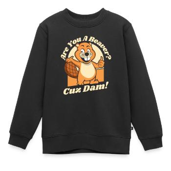 Bist du ein Biber, weil der Damm Nordamerikas Eurasier ist - Kinder Premium Organic Sweatshirt - Schwarz - Vorne - AI Model Kid Female (0cm)