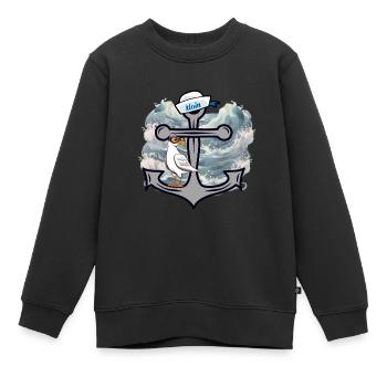 Maritime Seagull Seagulls Marins Marins Marins - Sweat Premium enfant bio - noir - Devant - AI Model Kid Female (0cm)