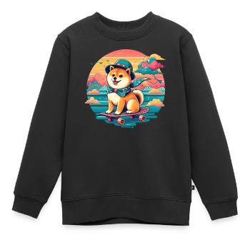Shiba Inu - Kinder Premium Organic Sweatshirt - Schwarz - Vorne - AI Model Kid Female (0cm)