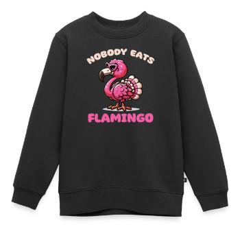 Thanksgiving Turkey mix Flamingo Nobody Eats - Kids Premium Organic Sweatshirt - black - Front - AI Model Kid Female (0cm)