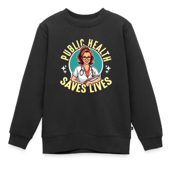 Éducateur en santé La santé publique sauve des vies Éducateur - Sweat Premium enfant bio - noir - Devant - AI Model Kid Female (0cm)