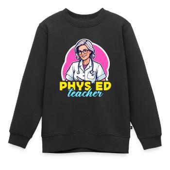 Health Educator Phys Ed Teacher Public Health - Kinder Premium Organic Sweatshirt - Schwarz - Vorne - AI Model Kid Female (0cm)