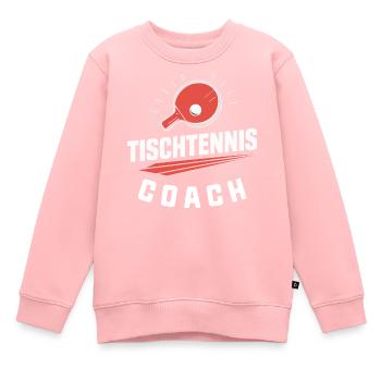 Tischtennis-Ping-Pong-Coach - Kinder Premium Organic Sweatshirt - Rosa - Vorne - AI Model Kid Female (0cm)