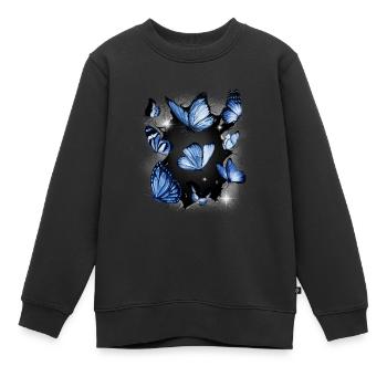 Papillons Papillon Insecte Insectes - Sweat Premium enfant bio - noir - Devant - AI Model Kid Female (0cm)