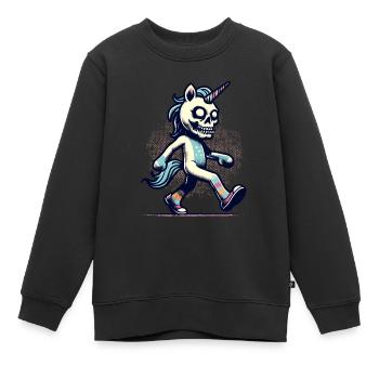 Zombie Einhorn Undead Mystical Creature - Kinder Premium Organic Sweatshirt - Schwarz - Vorne - AI Model Kid Female (0cm)