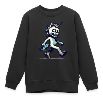 Zombie Unicorn Undead Mystical Creature - Kinder Premium Organic Sweatshirt - Schwarz - Vorne - AI Model Kid Female (0cm)