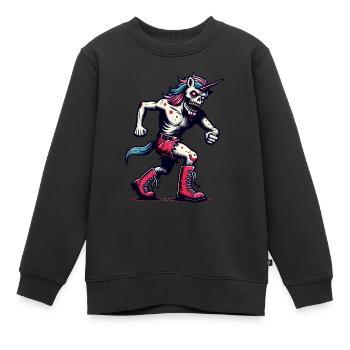 Zombie Einhorn Undead Mystical Creature - Kinder Premium Organic Sweatshirt - Schwarz - Vorne - AI Model Kid Female (0cm)