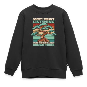 Dachte an Bonsai Bäume Indoor Bonsai - Kinder Premium Organic Sweatshirt - Schwarz - Vorne - AI Model Kid Female (0cm)