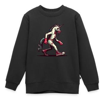 Zombie Einhorn Undead Mystical Creature - Kinder Premium Organic Sweatshirt - Schwarz - Vorne - AI Model Kid Female (0cm)