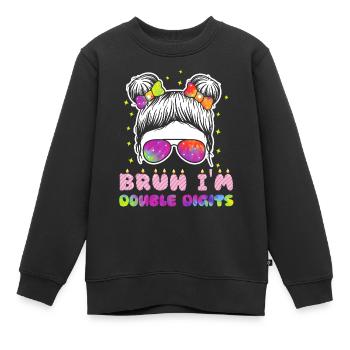 10th Birthday Girl Gift Idea Double Digits - Kids Premium Organic Sweatshirt - black - Front - AI Model Kid Female (0cm)