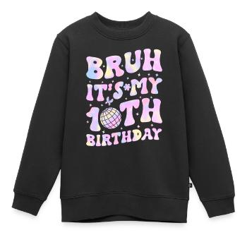 10th Birthday Girl Gift Idea Ten Years - Kids Premium Organic Sweatshirt - black - Front - AI Model Kid Female (0cm)