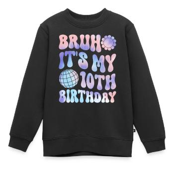 10th Birthday Girl Gift Idea Ten Years - Kids Premium Organic Sweatshirt - black - Front - AI Model Kid Female (0cm)