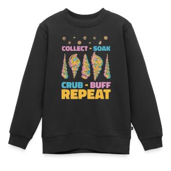 Sammeln Soak Crub Repeat Bivalvia Seashell - Kinder Premium Organic Sweatshirt - Schwarz - Vorne - AI Model Kid Female (0cm)