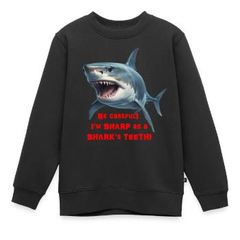 Scharf wie ein Hai - Kinder Premium Organic Sweatshirt - Schwarz - Vorne - AI Model Kid Female (0cm)