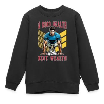Coach de santé Une bonne santé est le meilleur entraînement - Sweat Premium enfant bio - noir - Devant - AI Model Kid Female (0cm)