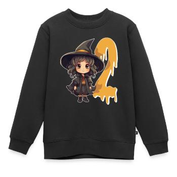 Hexen-geburtstagskostüm – Zwei Jahre - Kinder Premium Organic Sweatshirt - Schwarz - Vorne - AI Model Kid Female (0cm)
