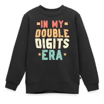 10th Birthday Girl Gift Idea Ten Years - Kids Premium Organic Sweatshirt - black - Front - AI Model Kid Female (0cm)