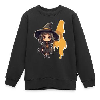 Hexen-geburtstagskostüm – Vier Jahre - Kinder Premium Organic Sweatshirt - Schwarz - Vorne - AI Model Kid Female (0cm)