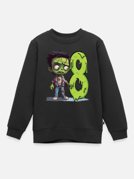 Creepy Zombie – Eight Years - Kids Premium Organic Sweatshirt - black