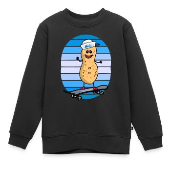 cacahuète maritime marin patineur patinage noix enfant - Sweat Premium enfant bio - noir - Devant - AI Model Kid Female (0cm)