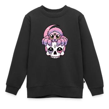 Kawaii Gothic Tarantel Pastellfarben Gothic Goth - Kinder Premium Organic Sweatshirt - Schwarz - Vorne - AI Model Kid Female (0cm)