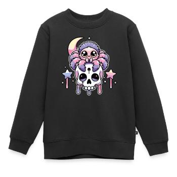 Kawaii Gothic Tarantel Pastellfarben Gothic Goth - Kinder Premium Organic Sweatshirt - Schwarz - Vorne - AI Model Kid Female (0cm)