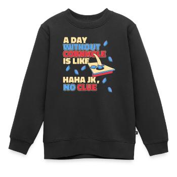 Ein Tag ohne Cornhole ist wie ein Sitzsack mit Brettern - Kinder Premium Organic Sweatshirt - Schwarz - Vorne - AI Model Kid Female (0cm)