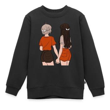 Freunde - Kinder Premium Organic Sweatshirt - Schwarz - Vorne - AI Model Kid Female (0cm)