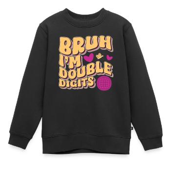 10th Birthday Girl Saying Gift Idea Ten - Kids Premium Organic Sweatshirt - black - Front - AI Model Kid Female (0cm)