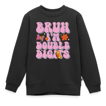 10th Birthday Girl Gift Idea Ten Years - Kids Premium Organic Sweatshirt - black - Front - AI Model Kid Female (0cm)