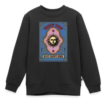 Tarot Time Is My Happy Hour Cartomancie Tarot Card - Sweat Premium enfant bio - noir - Devant - AI Model Kid Female (0cm)