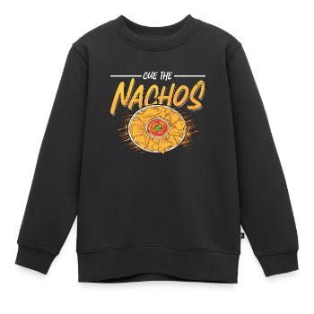 Nachos Cue The Nachos Passionné de cuisine mexicaine - Sweat Premium enfant bio - noir - Devant - AI Model Kid Female (0cm)