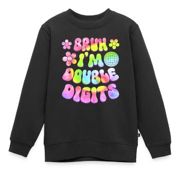 10ème Anniversaire Fille Idée Cadeau Dix Ans - Sweat Premium enfant bio - noir - Devant - AI Model Kid Female (0cm)