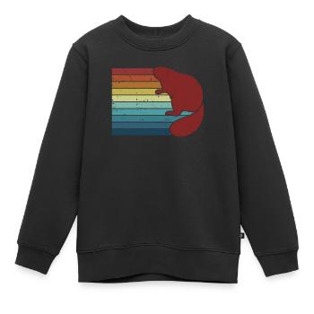 Retro Castor Canadensis North American Eurasian - Kids Premium Organic Sweatshirt - black - Front - AI Model Kid Female (0cm)