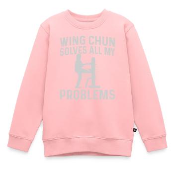 Le Wing Chun résout tous mes problèmes - Wing Chun Marti - Sweat Premium enfant bio - rose - Devant - AI Model Kid Female (0cm)