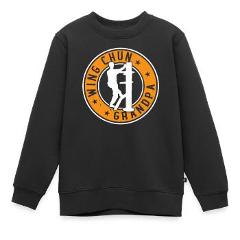 Wing Chun Grandpa Wing Chun Fighter - Kinder Premium Organic Sweatshirt - Schwarz - Vorne - AI Model Kid Female (0cm)