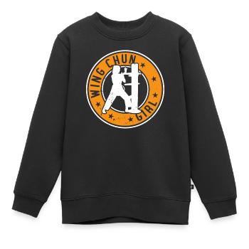 Wing Chun Girl Wing Chun Fighter - Kinder Premium Organic Sweatshirt - Schwarz - Vorne - AI Model Kid Female (0cm)