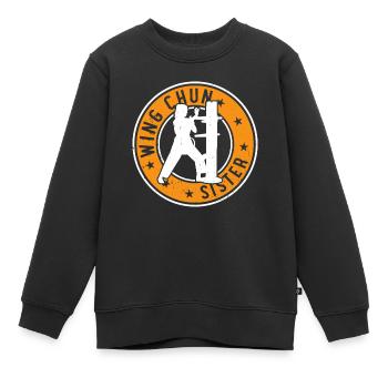 Wing Chun Sister Wing Chun Fighter - Kinder Premium Organic Sweatshirt - Schwarz - Vorne - AI Model Kid Female (0cm)