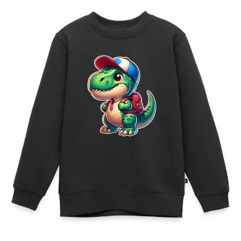 Dinosaur School School School Enrollment School Child - Kids Premium Organic Sweatshirt - black - Front - AI Model Kid Female (0cm)